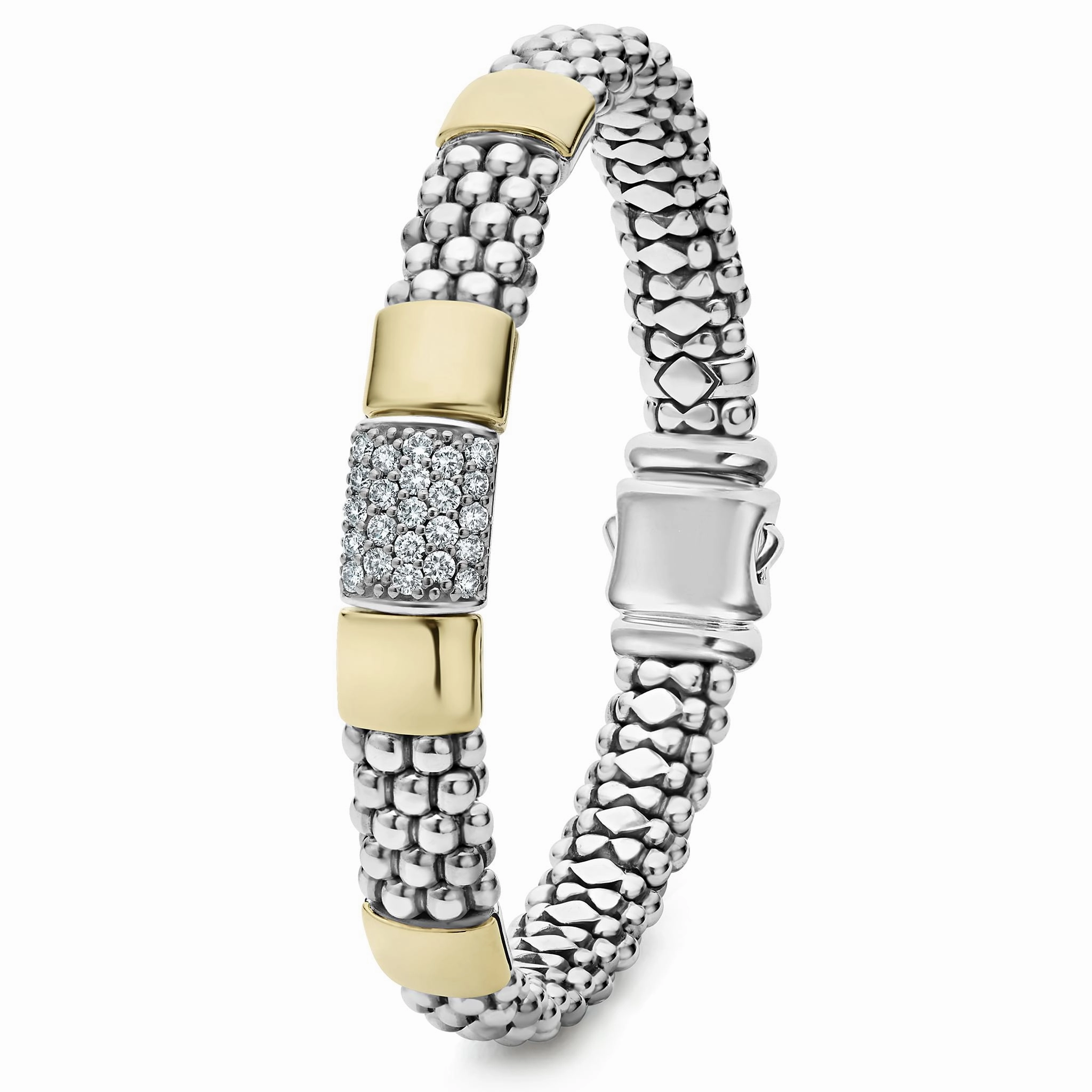 High Bar Two-Tone Diamond Bracelet | 9mm