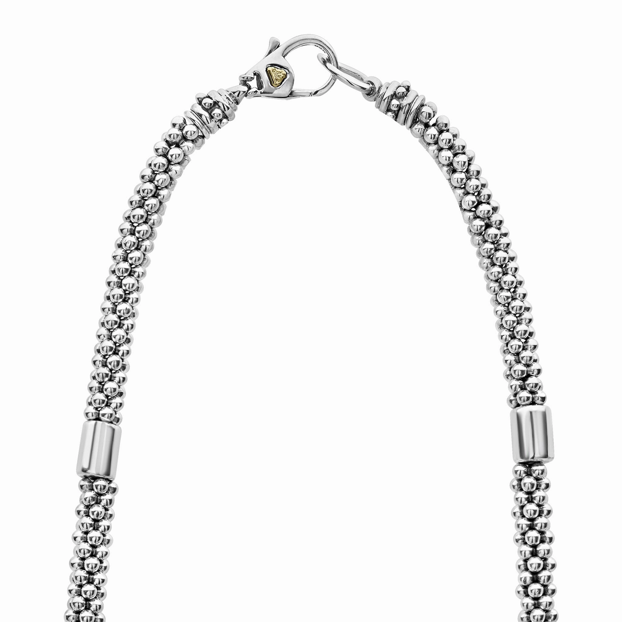 High Bar Two-Tone Station Caviar Necklace | 5mm
