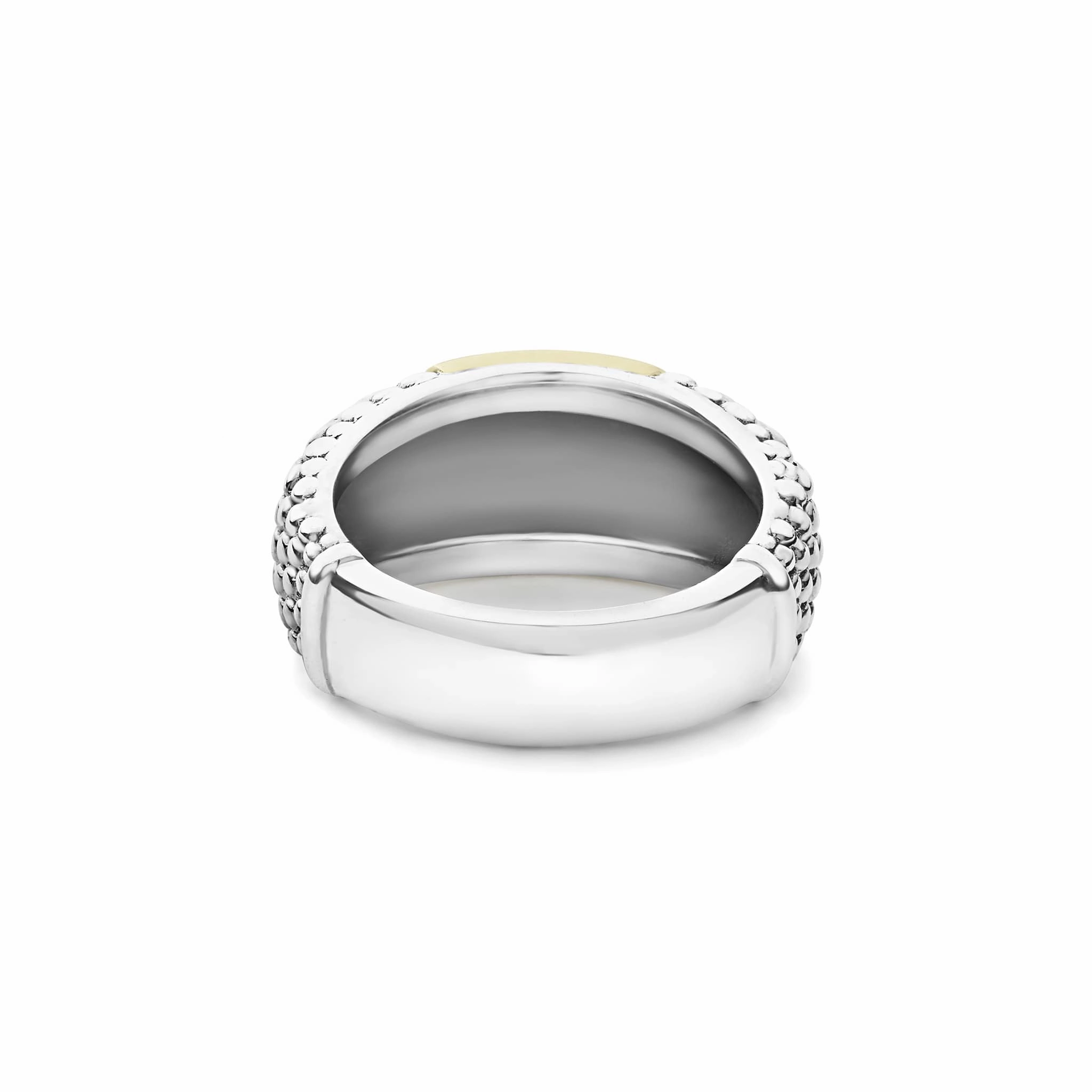 High Bar Two-Tone Station Caviar Ring