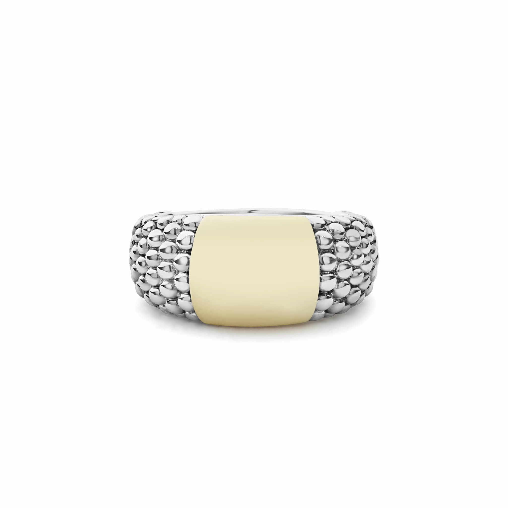 High Bar Two-Tone Station Caviar Ring