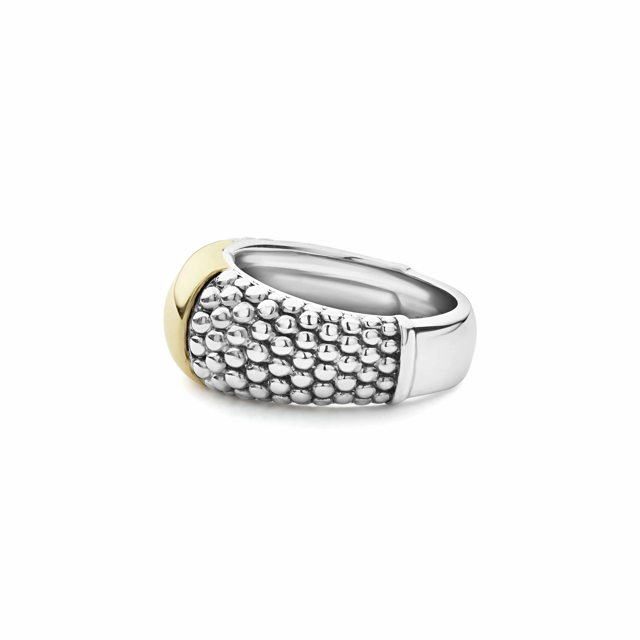 High Bar Two-Tone Station Caviar Ring