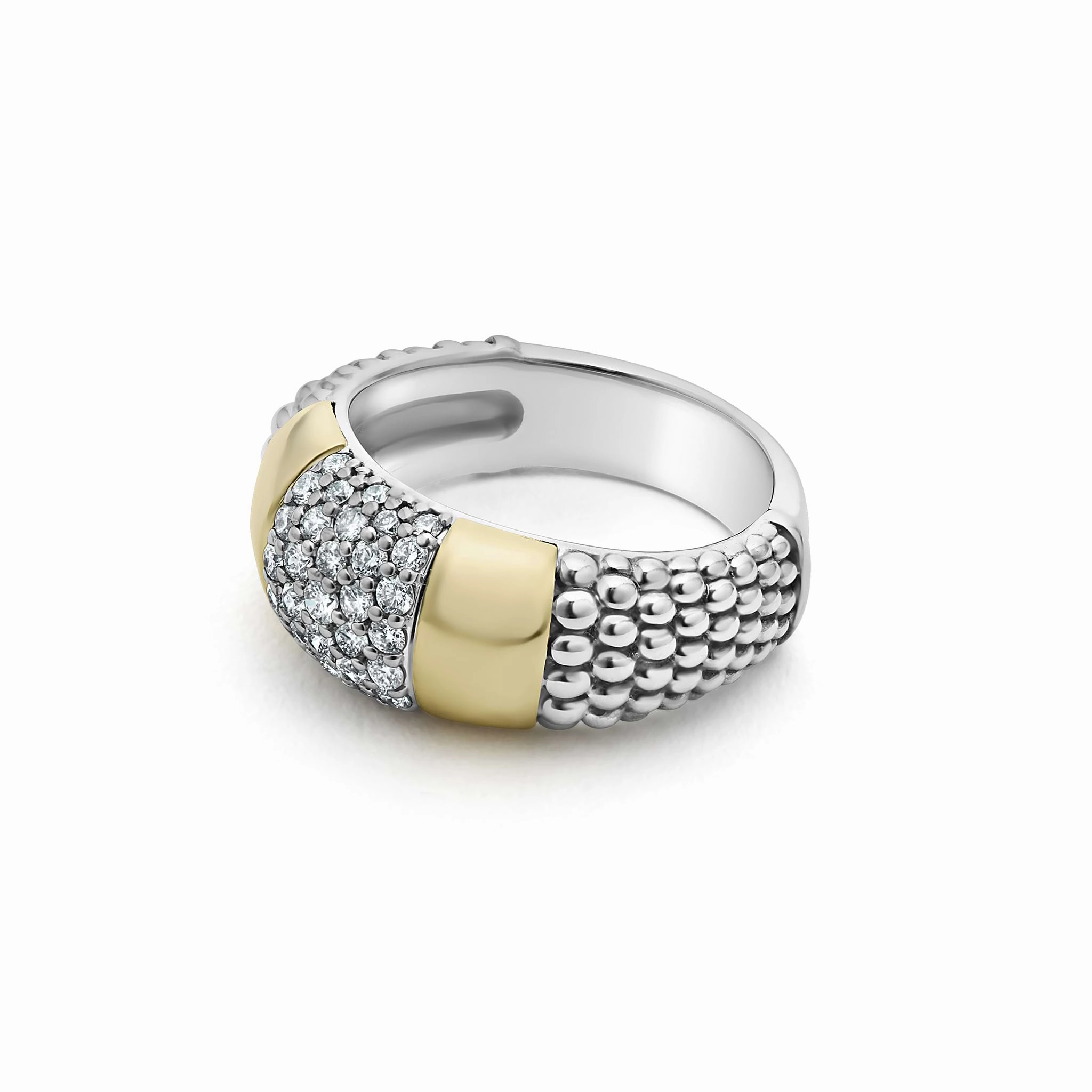 High Bar Two-Tone Station Diamond Ring