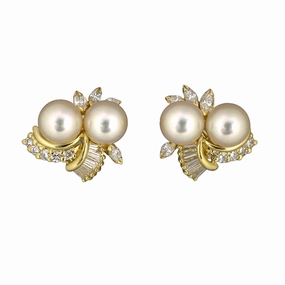 Honora Diamond & Pearl Spray Earrings