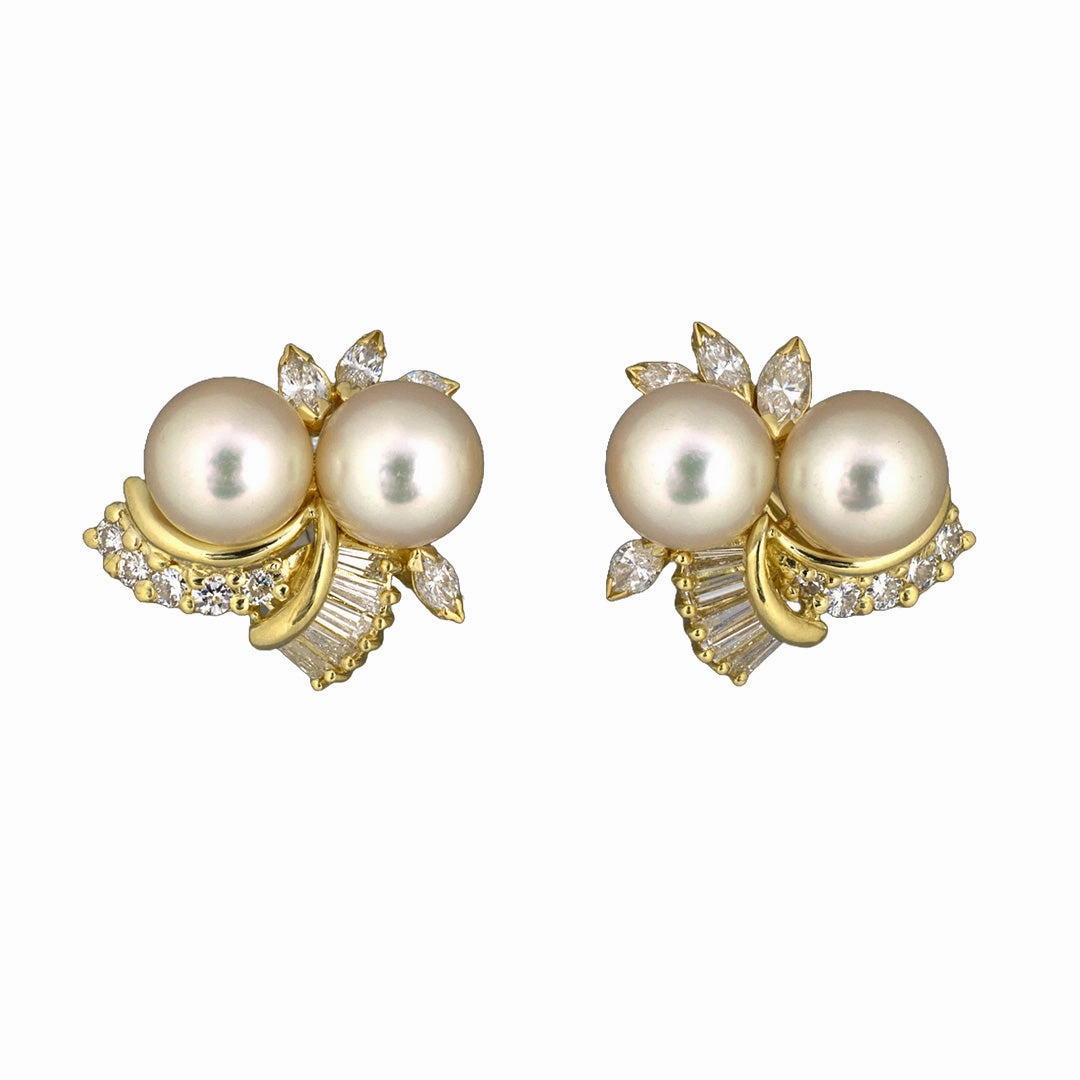Honora Diamond & Pearl Spray Earrings