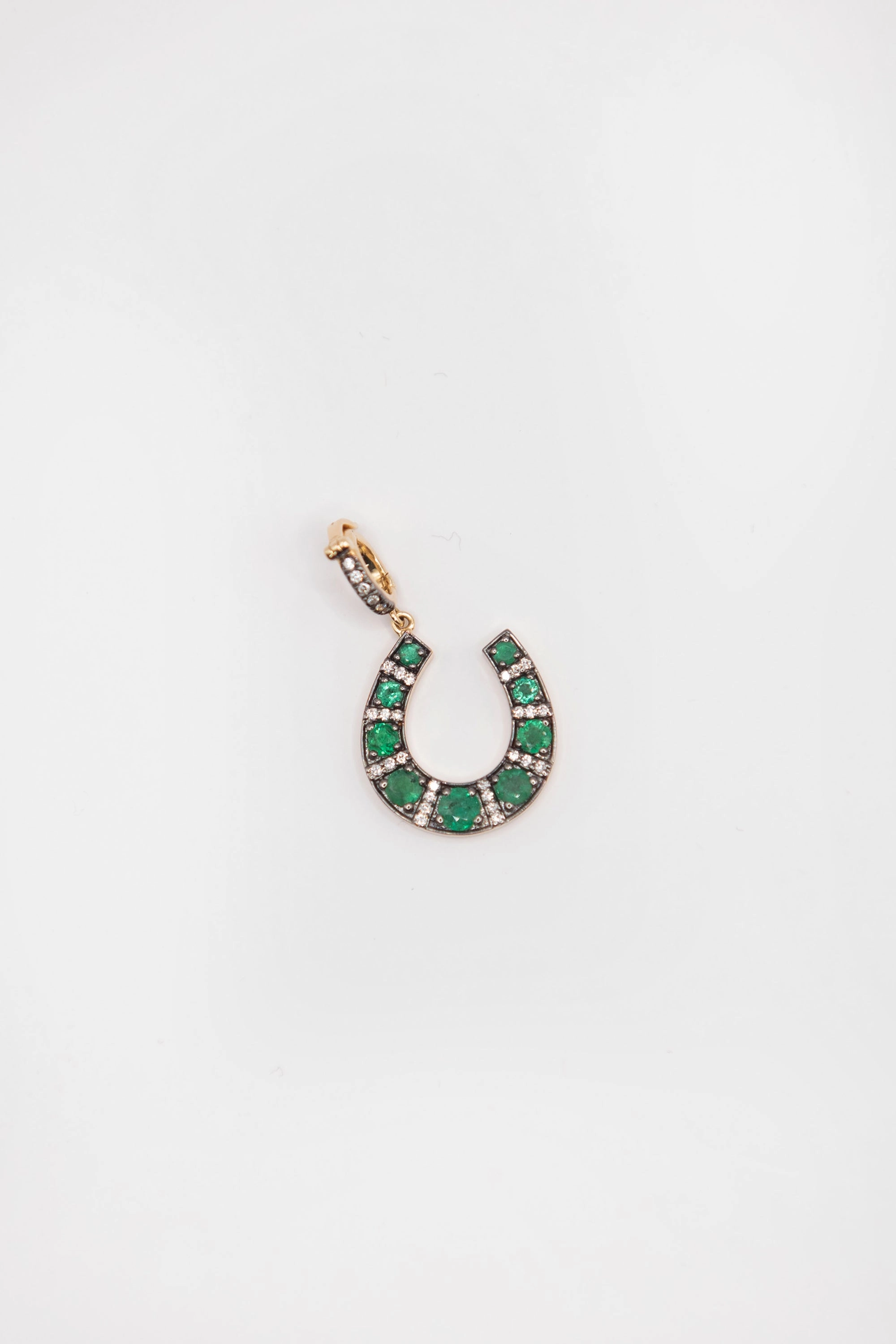 Horseshoe Pendant, Emerald