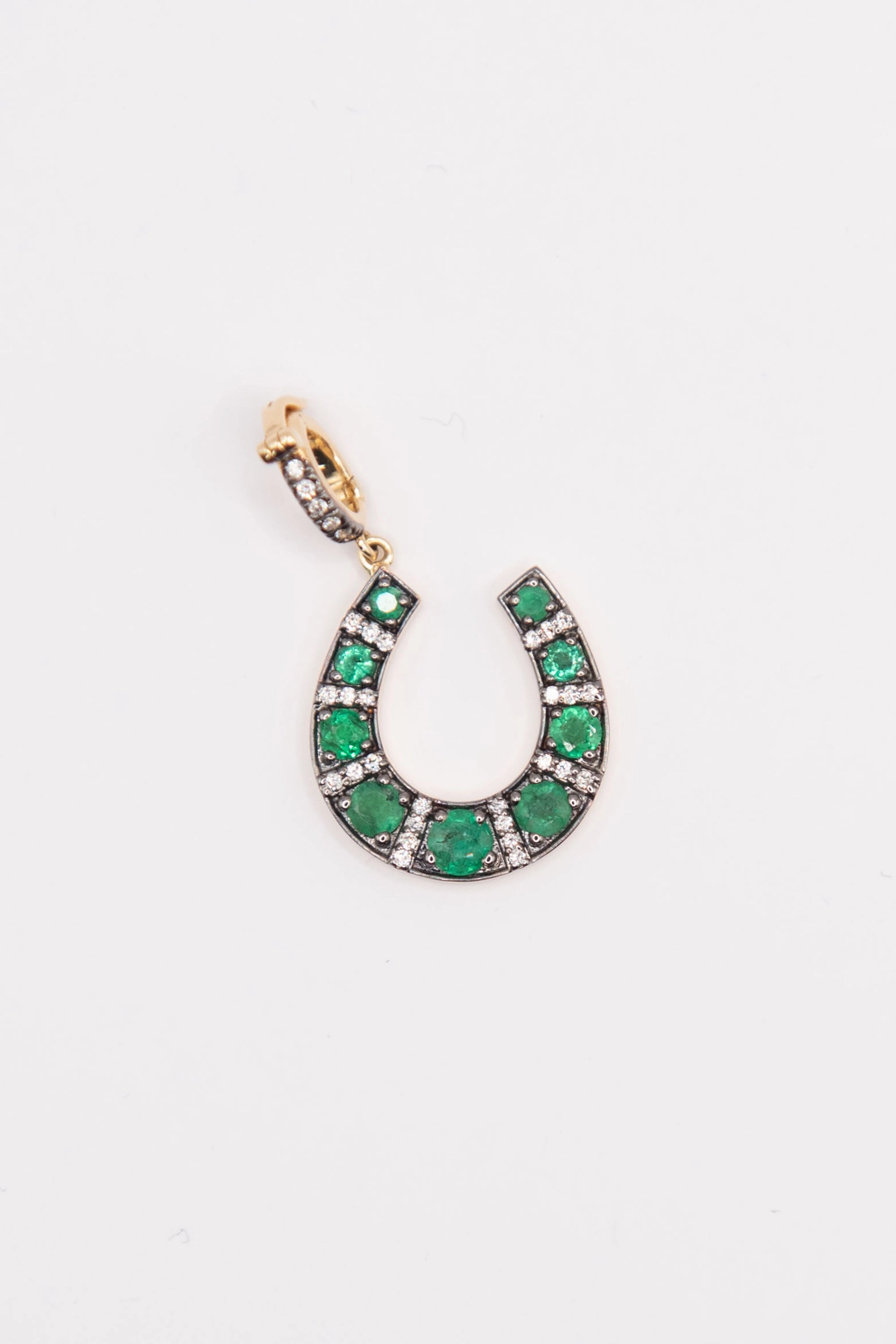 Horseshoe Pendant, Emerald