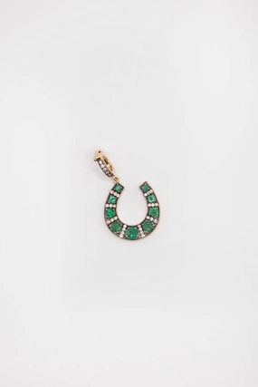 Horseshoe Pendant, Emerald