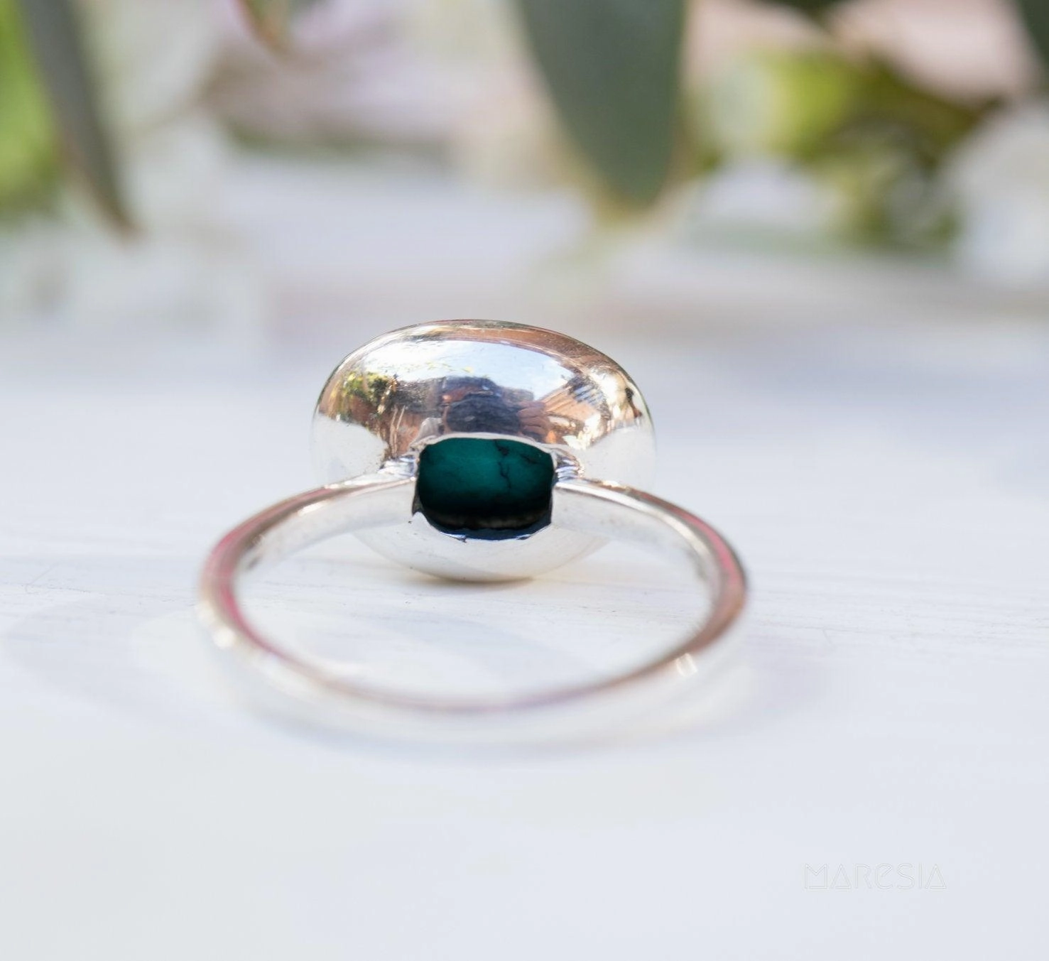 Howlite dyed Turquoise  Ring ~ Sterling Silver 925 ~ MR180