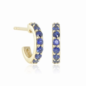 Huggie Hoop Earrings in Sapphires