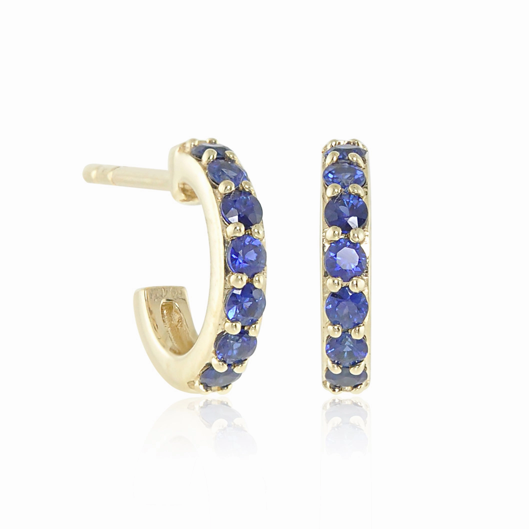 Huggie Hoop Earrings in Sapphires