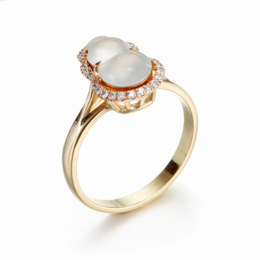 Icy Jade & Diamond Gourd Ring