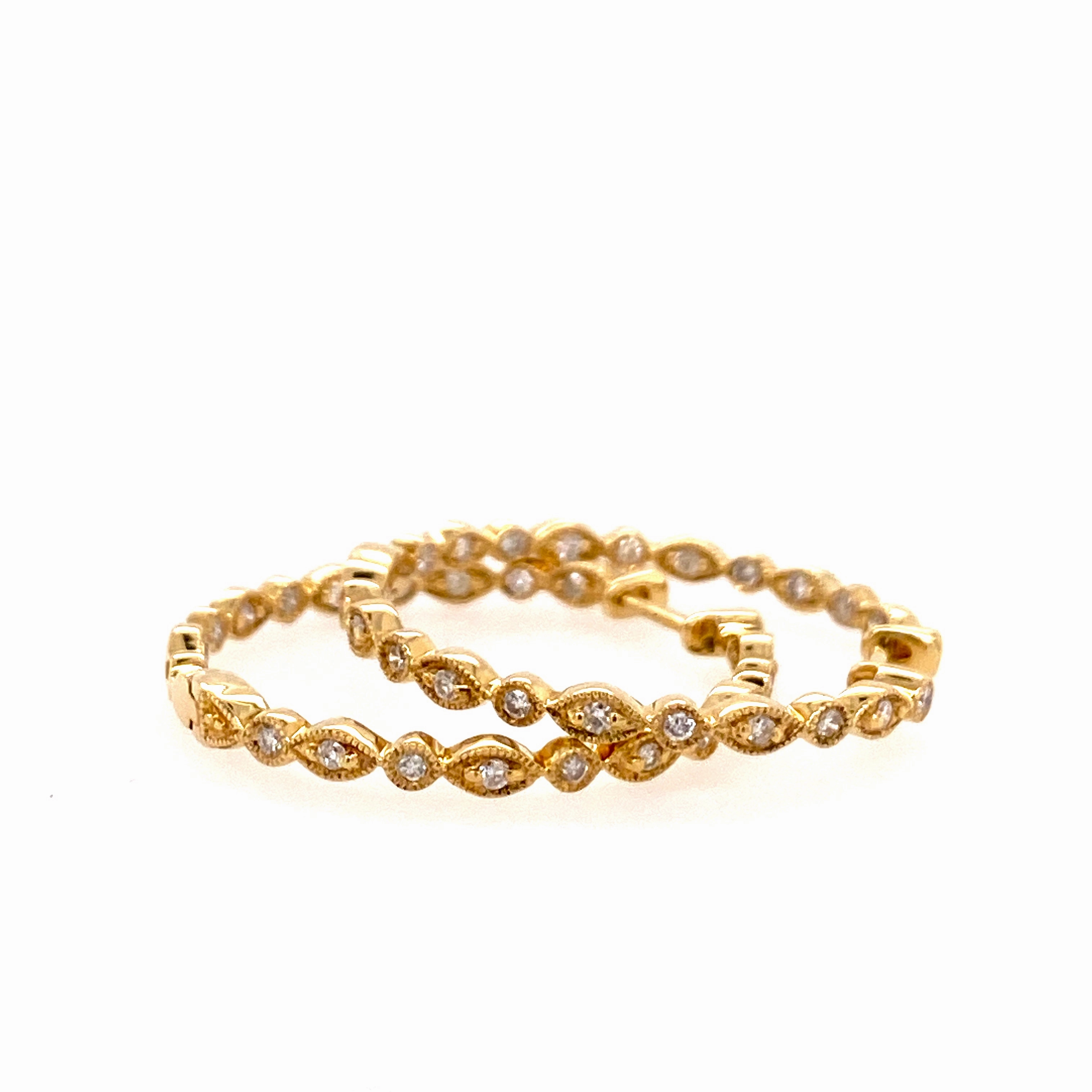 inside out diamond hoop earrings