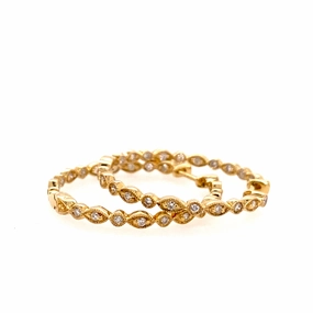 inside out diamond hoop earrings