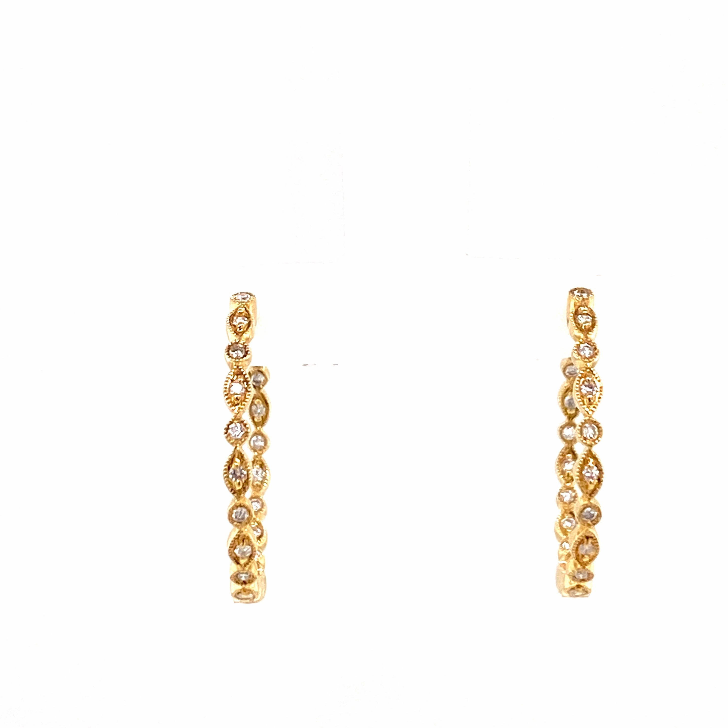inside out diamond hoop earrings