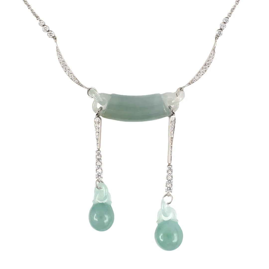 Interlocking Diamond & Jadeite Negligee Necklace