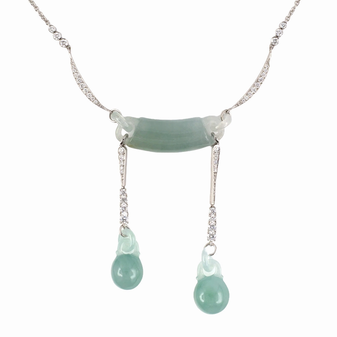 Interlocking Diamond & Jadeite Negligee Necklace