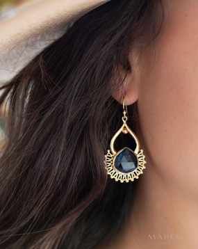 Iolite hydro Earrings ~ 18k Gold Plated ~ ME184