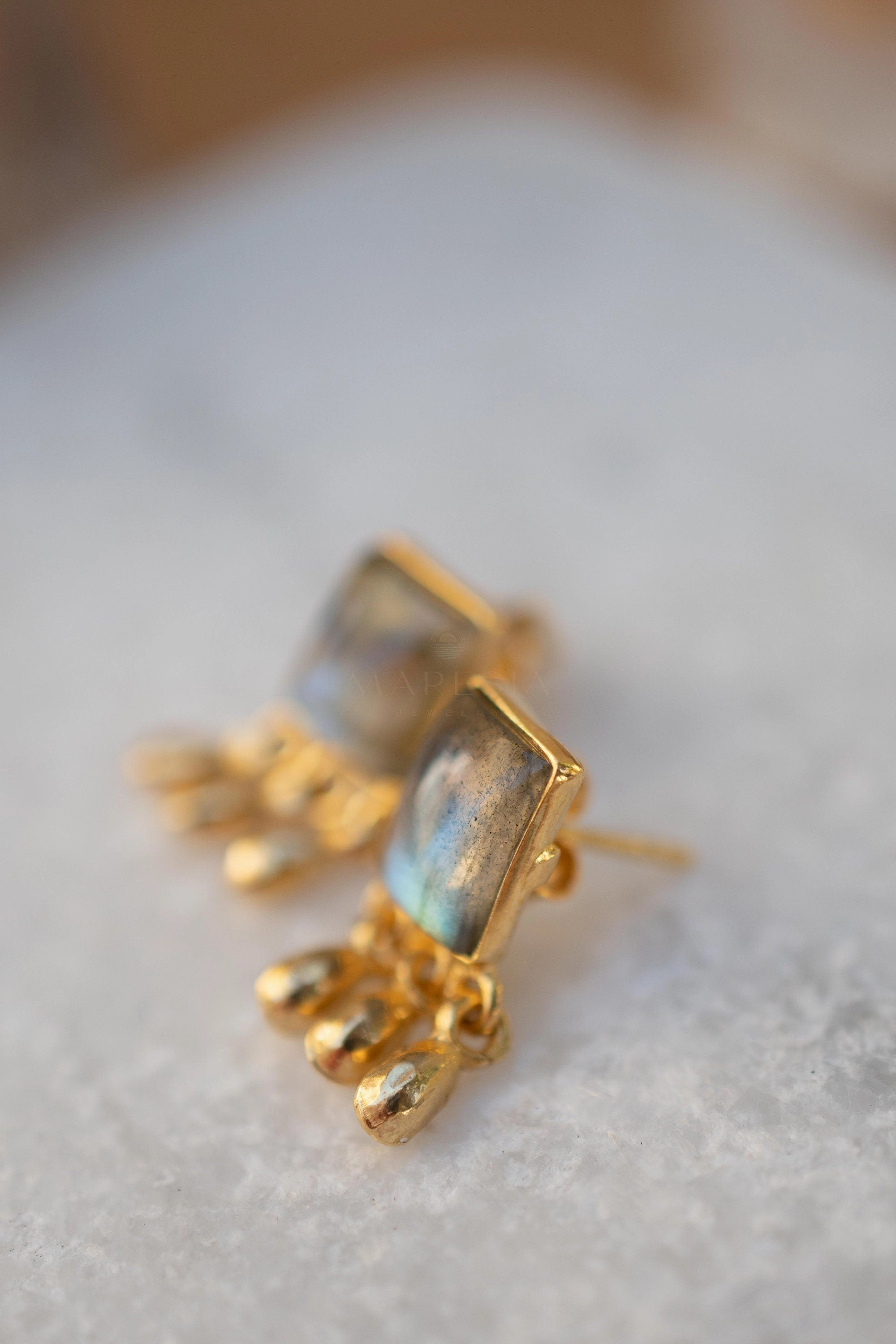Jacy Earrings ~ Labradorite ~ Sterling Silver 925 or Gold Plated over Sterling Silver ~ ME228