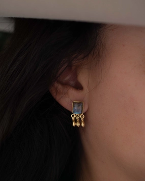 Jacy Earrings ~ Labradorite ~ Sterling Silver 925 or Gold Plated over Sterling Silver ~ ME228