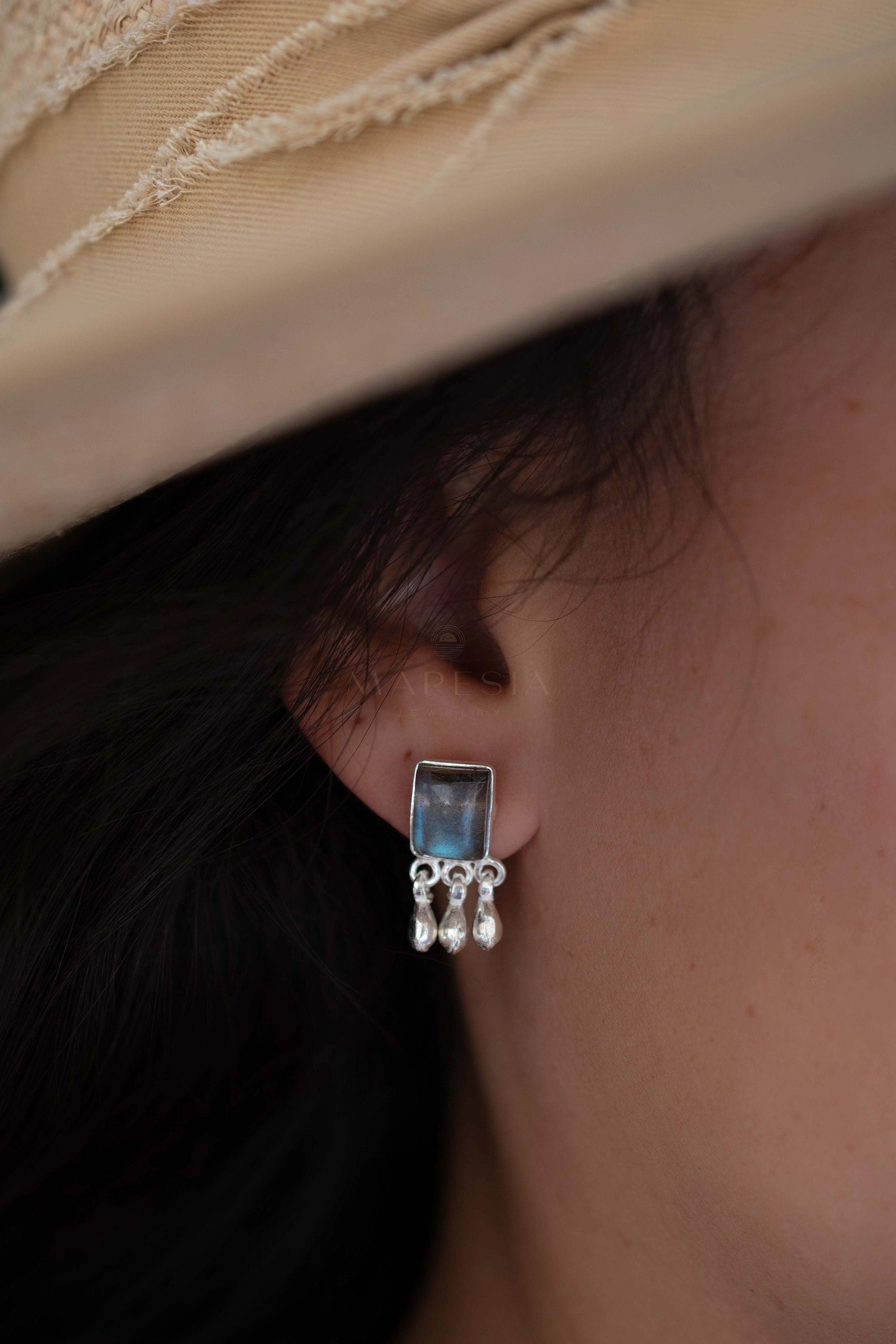 Jacy Earrings ~ Labradorite ~ Sterling Silver 925 or Gold Plated over Sterling Silver ~ ME228
