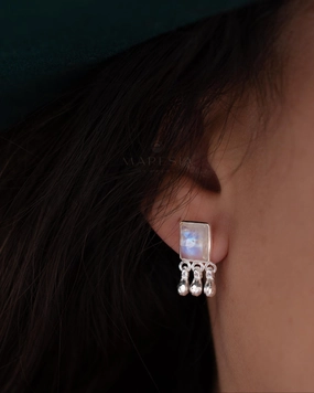 Jacy Earrings ~ Moonstone ~ Sterling Silver 925 or Gold Plated over Sterling Silver ~ ME229