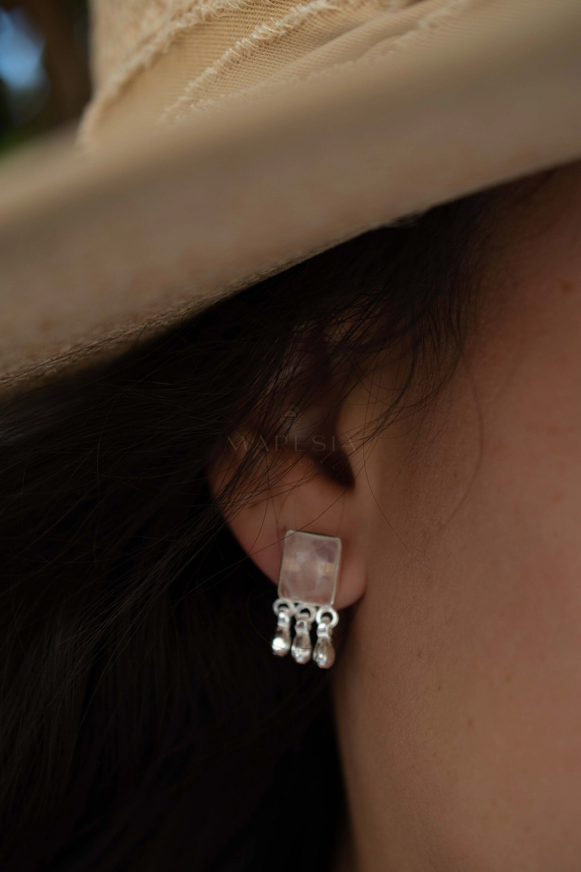 Jacy Earrings ~ Rose Quartz  ~ Sterling Silver or 18k Gold Plated over Sterling Silver ~ ME2