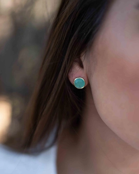 Jamy Earrings ~ Aqua Chalcedony Earrings ~ 18k Gold Plated ~ ME179