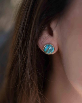 Jamy Earrings ~ Copper Turquoise ~ 18k Gold Plated ~ ME177