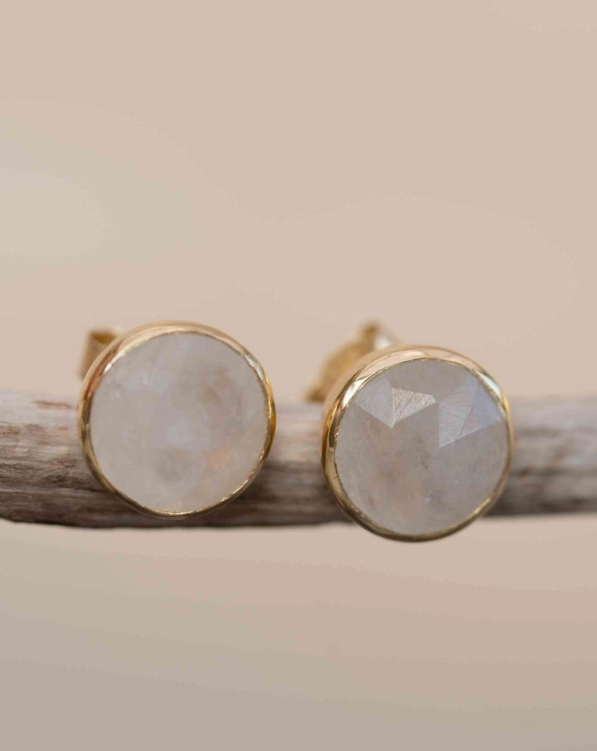 Jamy Earrings ~ Moonstone ~ 18k Gold Plated ~ ME176