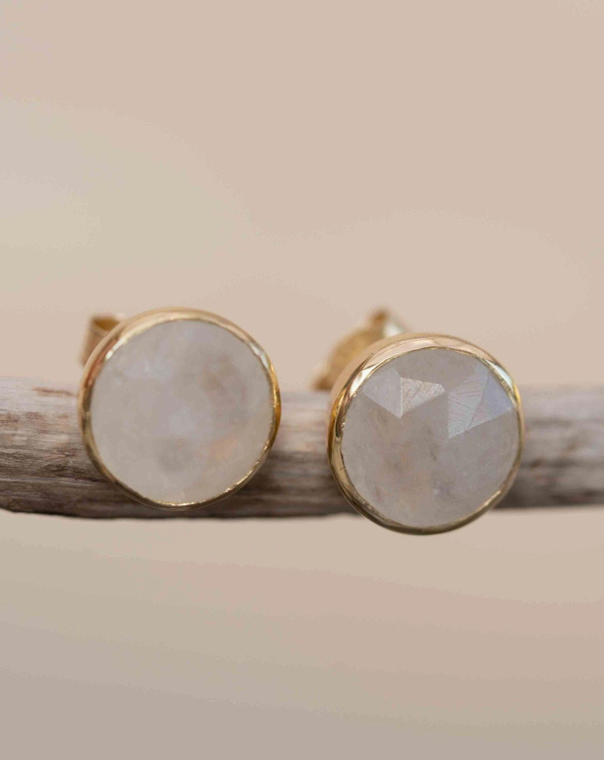 Jamy Earrings ~ Moonstone ~ 18k Gold Plated ~ ME176