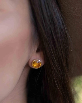 Jamy Earrings ~Yellow Topaz hydro~ 18k Gold Plated ~ ME180