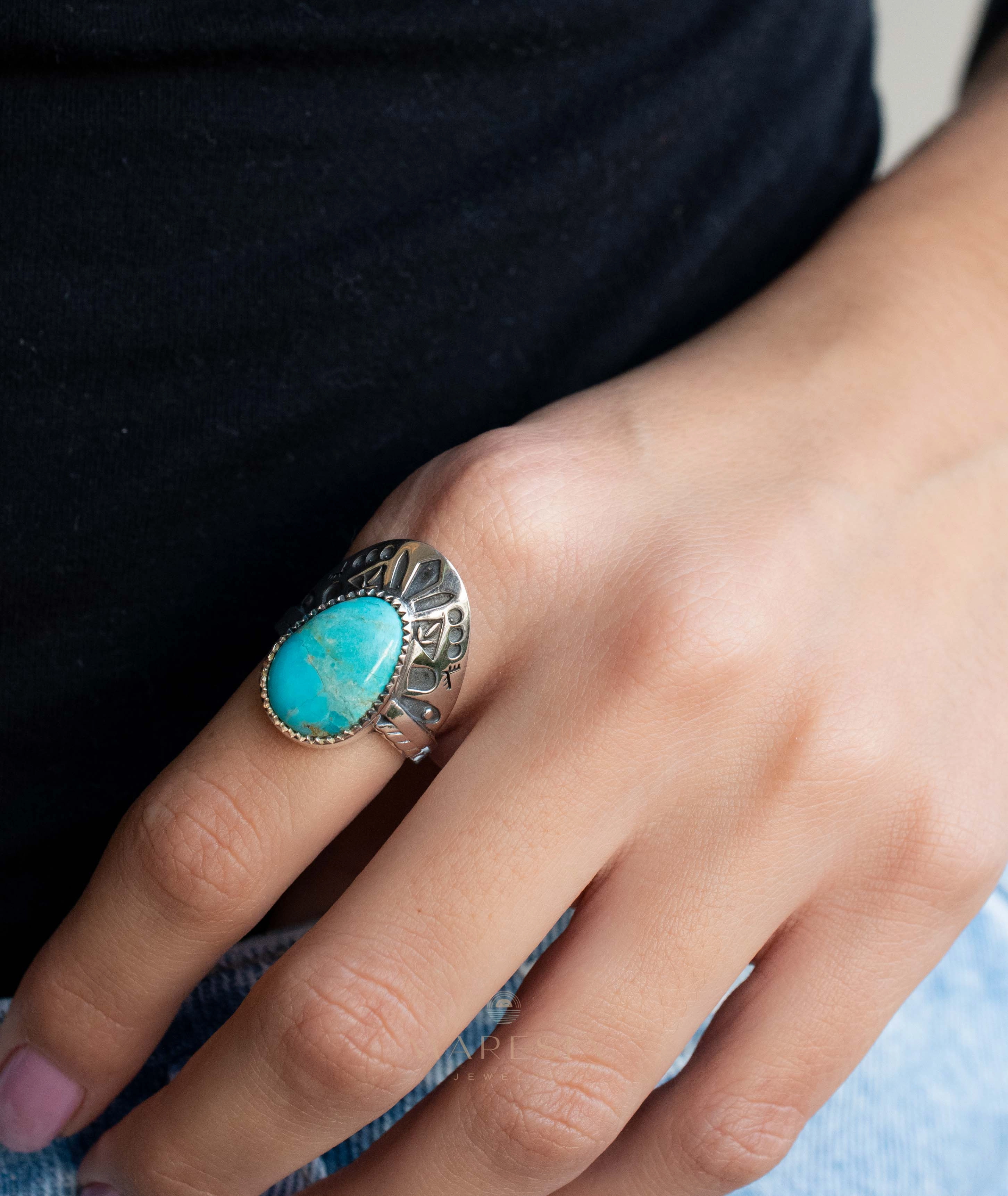Jand Ring ~ Turquoise ~ Sterling Silver 925 ~ SMR172