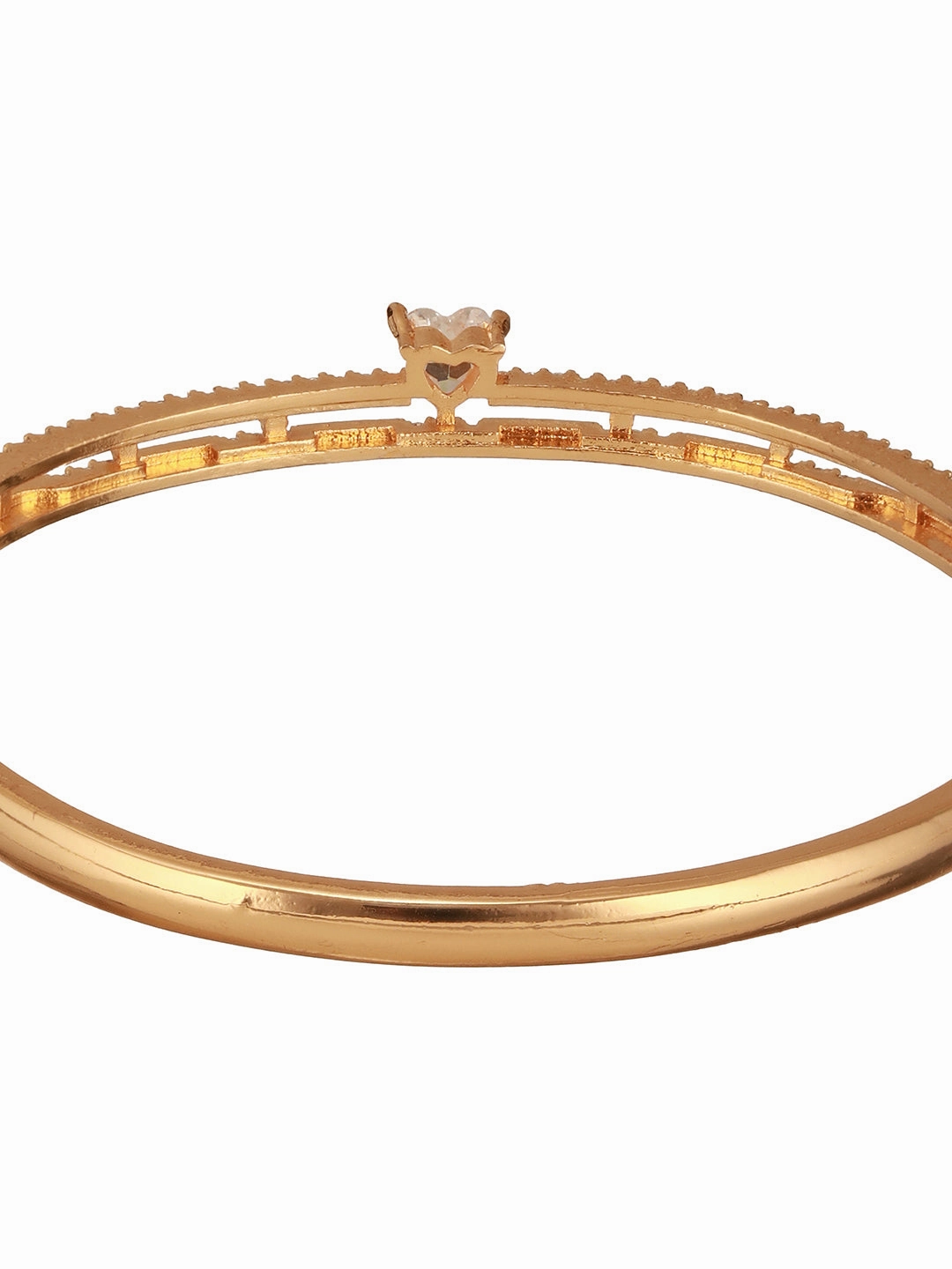 Jazz And Sizzle  Rose Gold-Plated Triangular Shaped AD studded Bangles type Bracelet