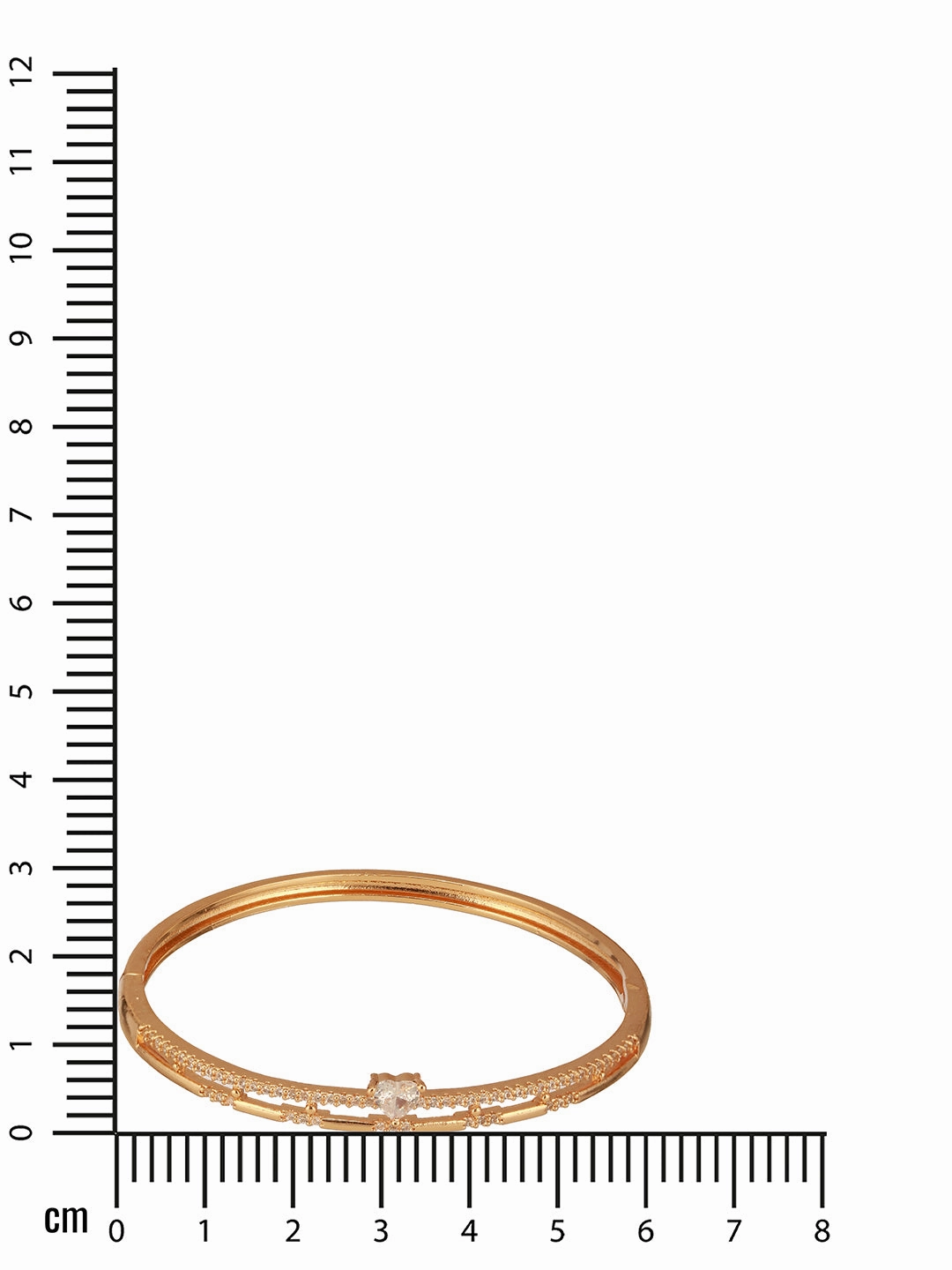 Jazz And Sizzle  Rose Gold-Plated Triangular Shaped AD studded Bangles type Bracelet
