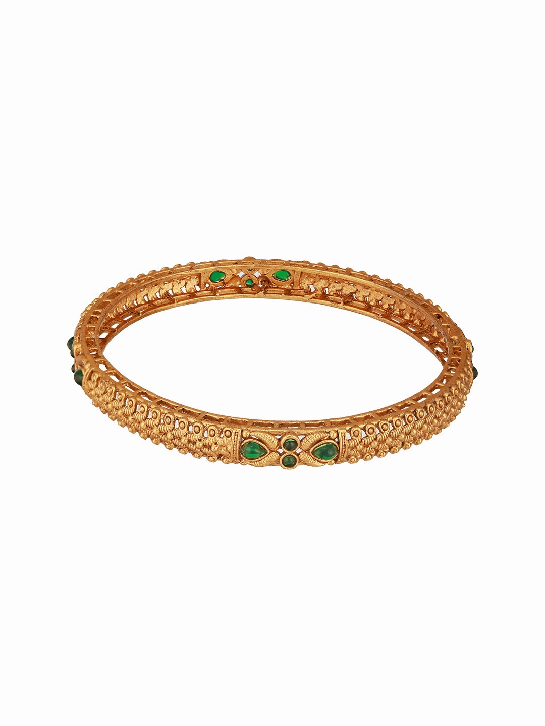 Jazz And Sizzle Set Of 2 Gold-Plated Red Pearl Beaded Handcrafted Bangles