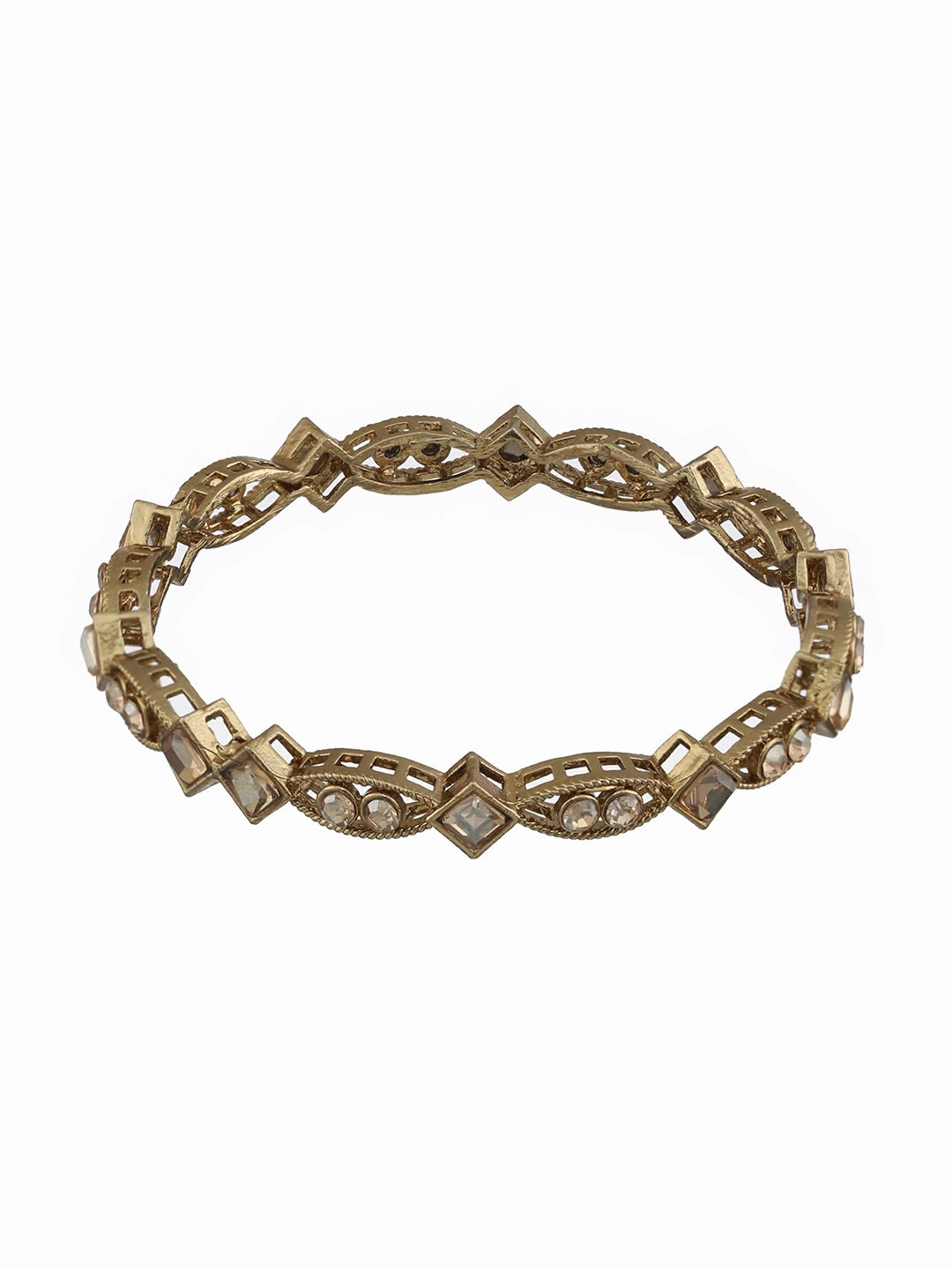 Jazz And Sizzle Set Of 4 Gold-Plated Pearl & Kundan Studded Bangles