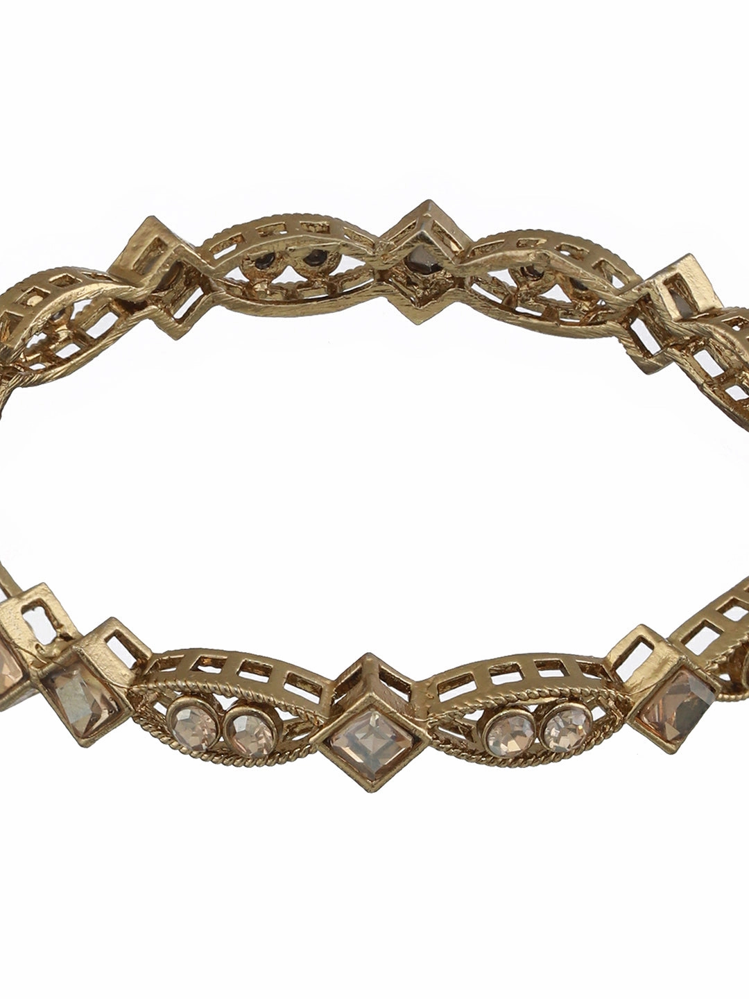 Jazz And Sizzle Set Of 4 Gold-Plated Pearl & Kundan Studded Bangles