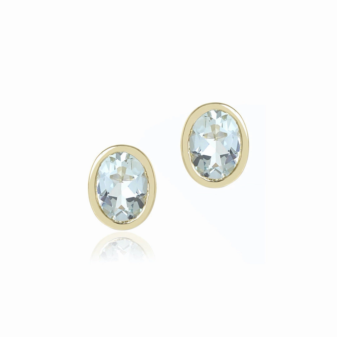 Joan Stud Earrings in Aquamarine