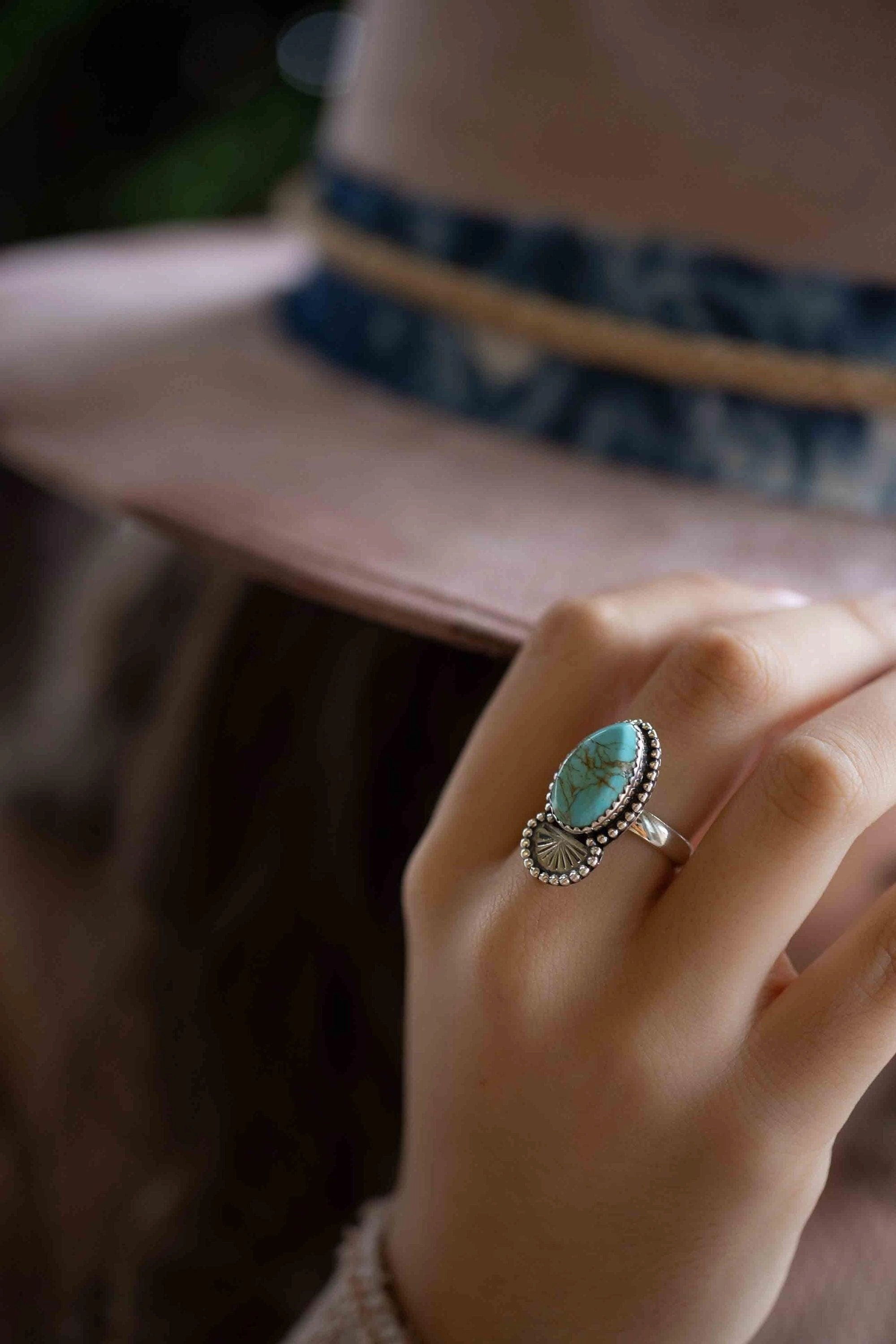 Joice Turquoise Ring ~ Sterling Silver 925 ~ MR285