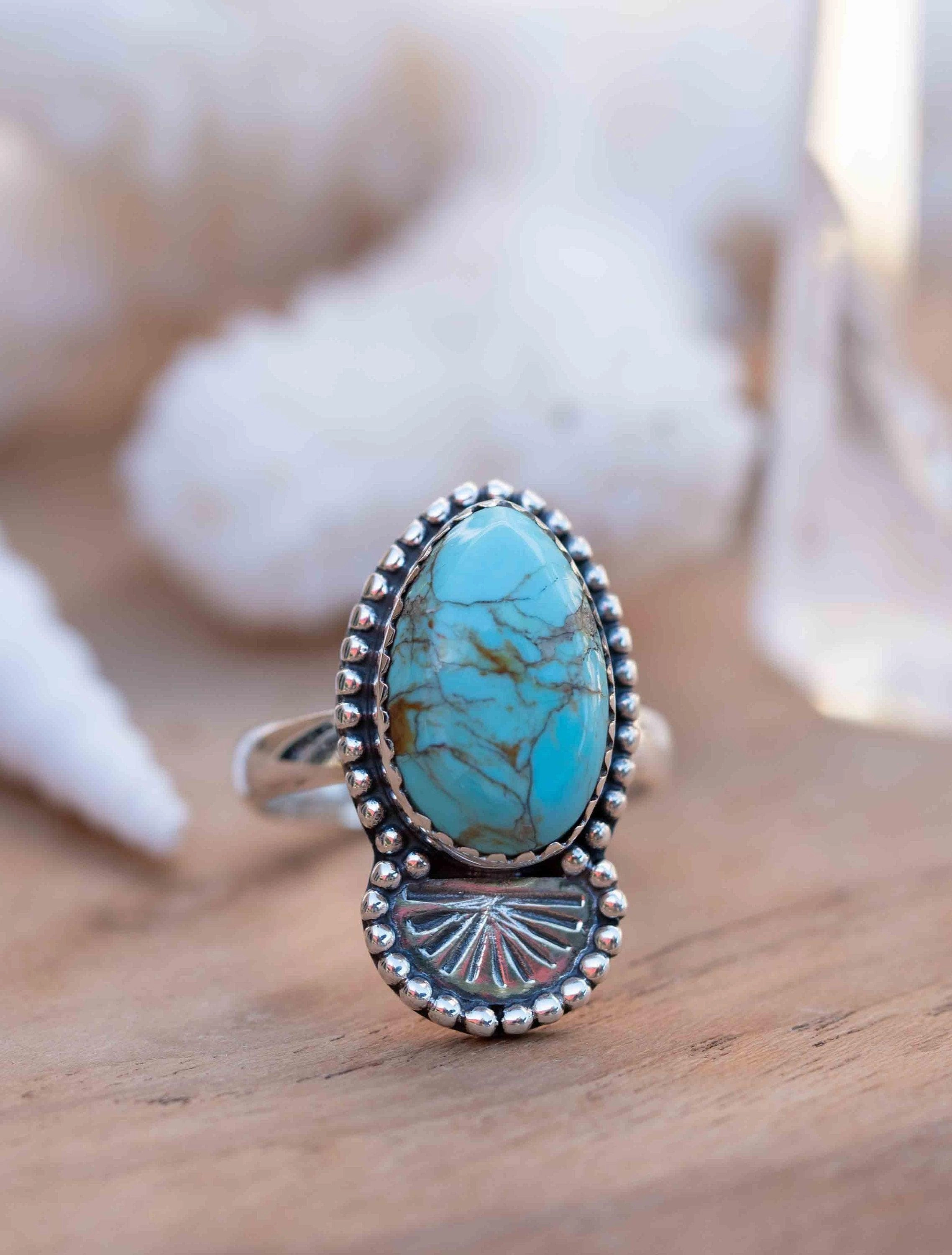 Joice Turquoise Ring ~ Sterling Silver 925 ~ MR285