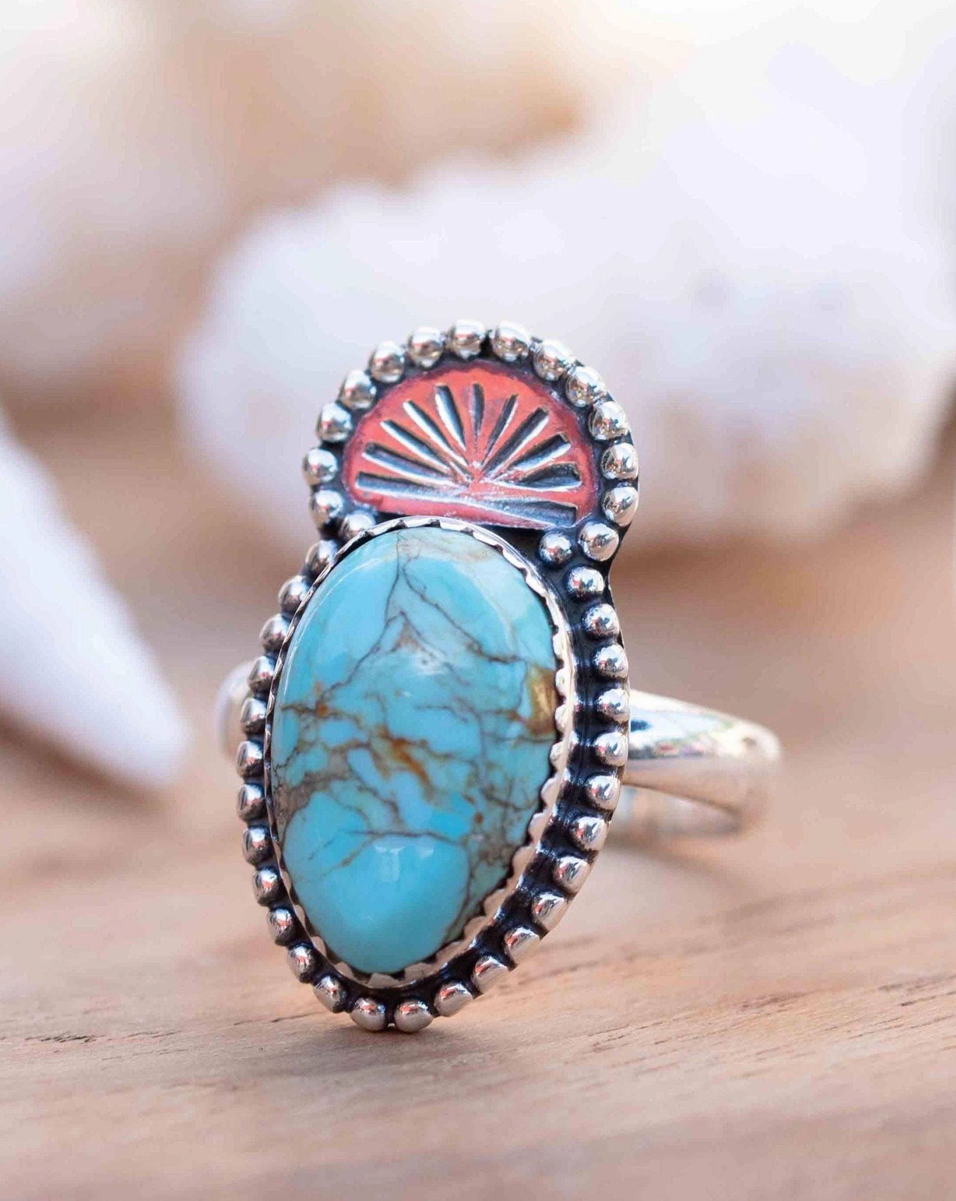 Joice Turquoise Ring ~ Sterling Silver 925 ~ MR285