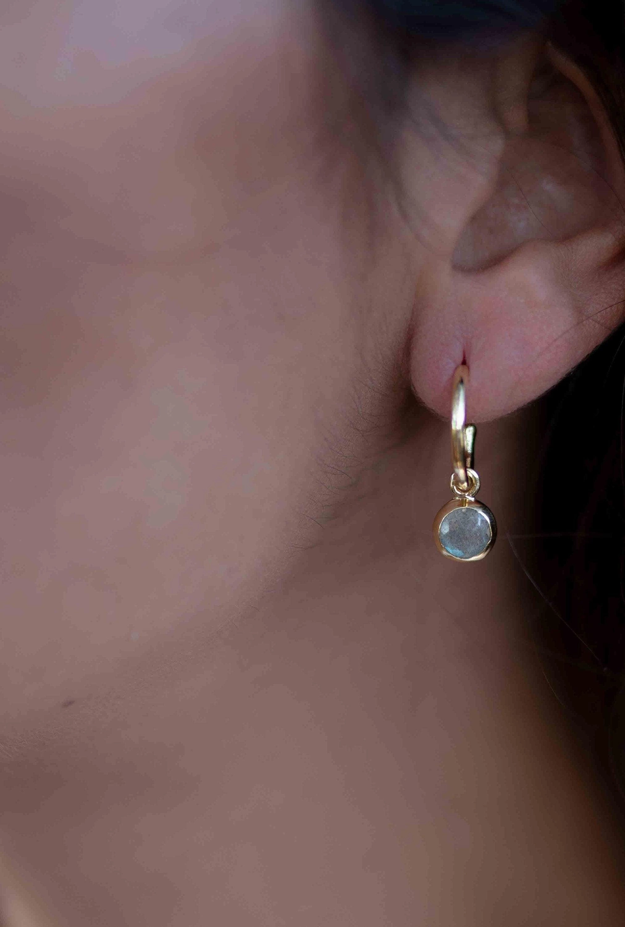 Judy Labradorite Earrings ~ 18k Gold Plated ~ ME203