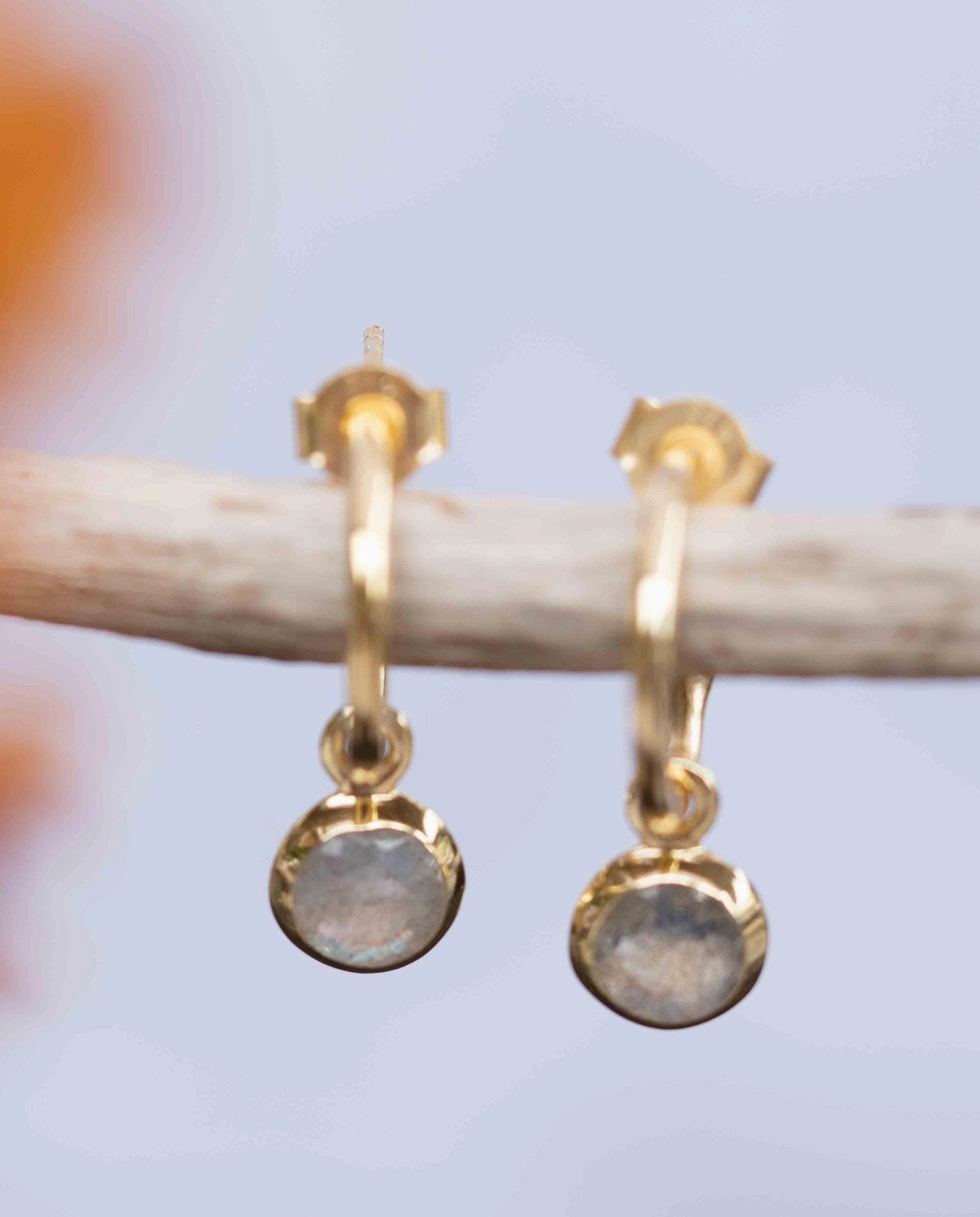 Judy Labradorite Earrings ~ 18k Gold Plated ~ ME203