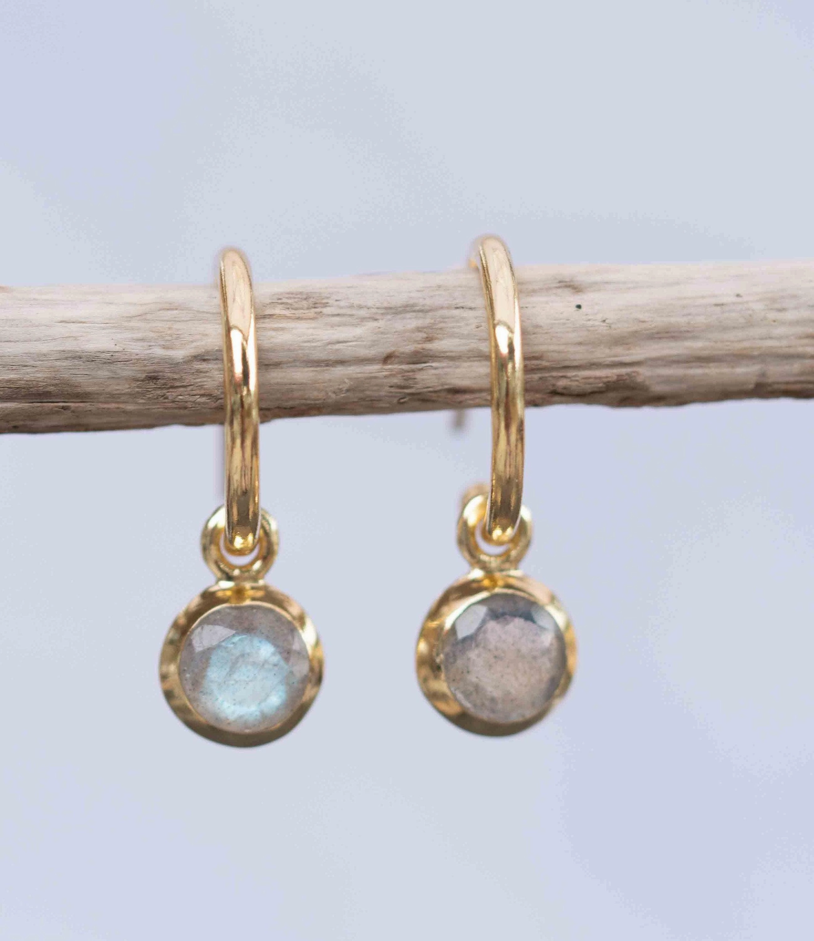 Judy Labradorite Earrings ~ 18k Gold Plated ~ ME203