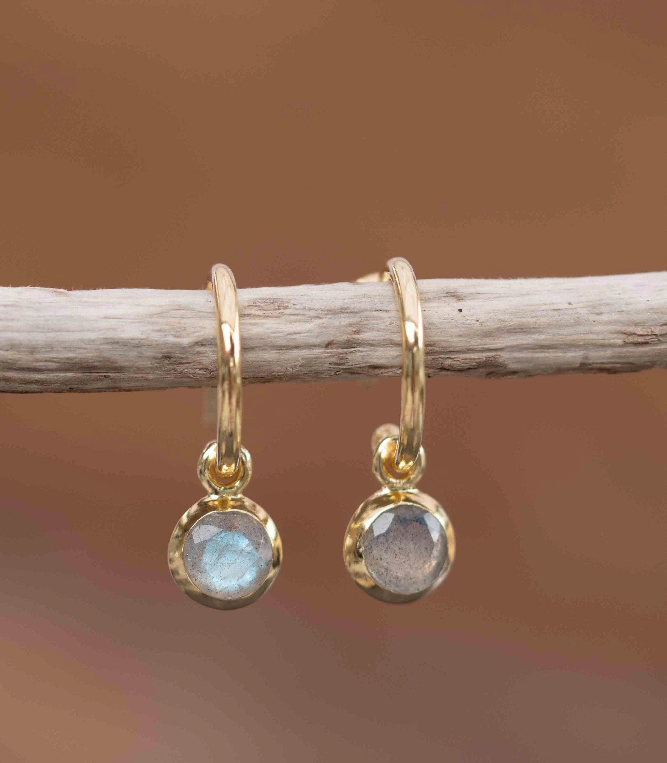 Judy Labradorite Earrings ~ 18k Gold Plated ~ ME203