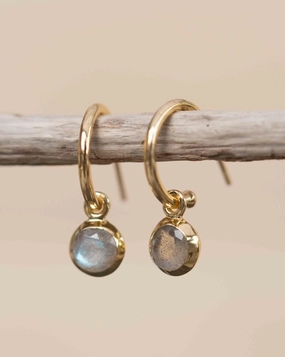 Judy Labradorite Earrings ~ 18k Gold Plated ~ ME203