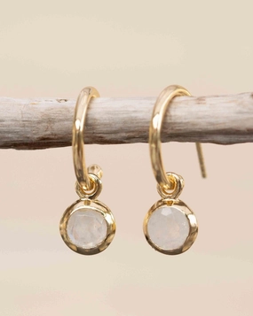 Judy Moonstone Earrings ~ 18k Gold Plated~ ME201