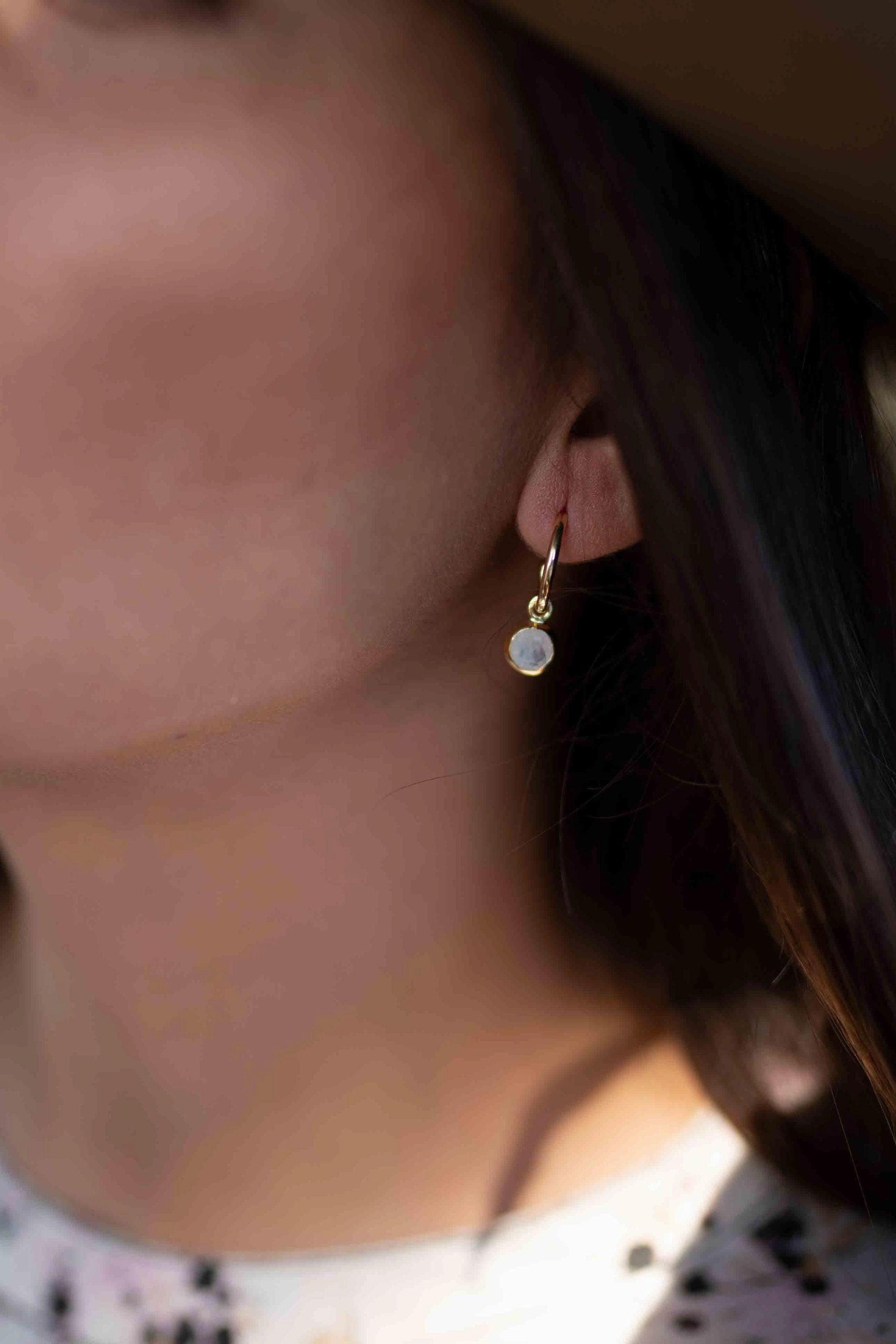 Judy Moonstone Earrings ~ 18k Gold Plated~ ME201