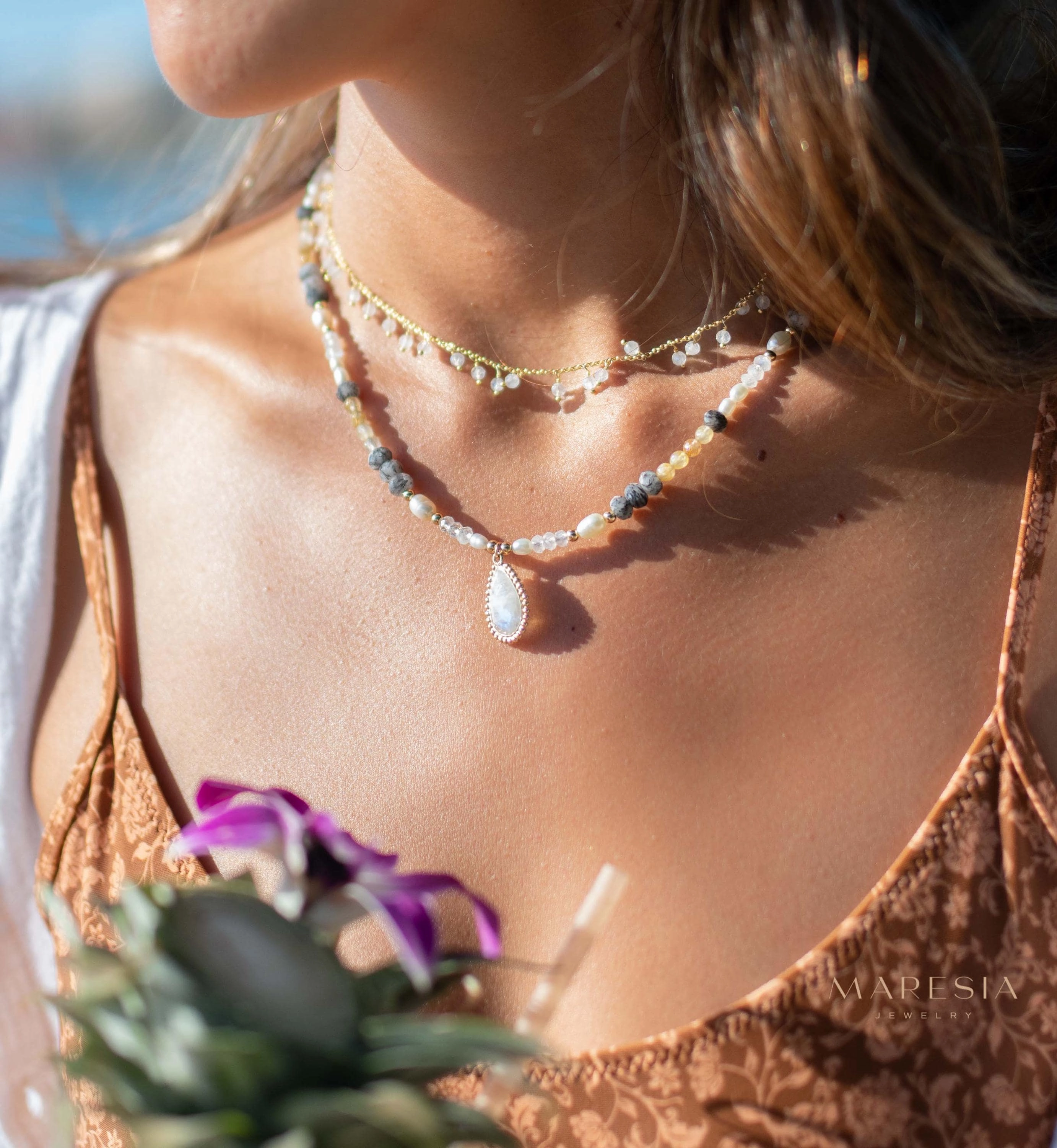 Juliene Necklace ~ Gold Plated or Sterling Silver ~ MN162