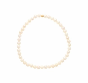 June Birthstone Bracelet: 4mm Pearl Bracelet With Gold Filled Finishing Bead